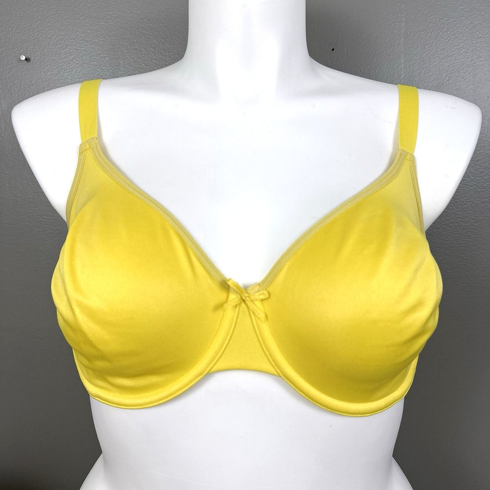 Cacique Bra Womens 40D Bright Yellow Unlined Underwire Full Coverage Lane Bryant